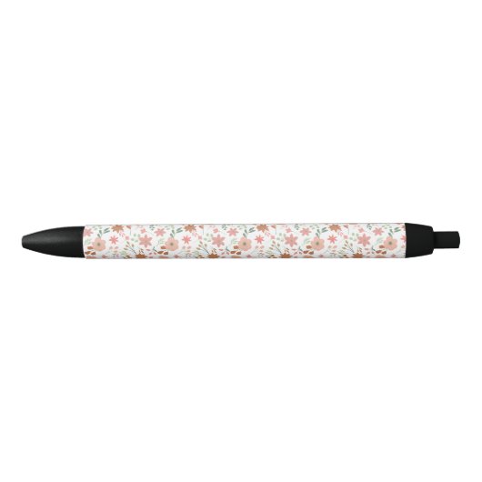 Stylo Noir Boho Floral Terre Tons Fleurs Modernes (Devant)