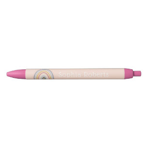 Stylo Noir Boho Rainbow Thème Waterproof Nom des enfants