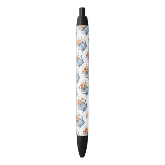 Stylo Noir Boho Rust Orange Aquarelle Fleurs Arrosage Can (devant Vertical)