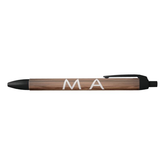 Stylo Noir boho rustique Brown ajouter nom lettre année date (Haut)