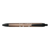 Stylo Noir boho rustique Brown ajouter nom lettre année date (Dos)