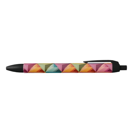Stylo Noir Bold Geometric Triangle Pattern  (Haut)