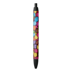 Stylo Noir Bonbons colorés, Boutons de bonbons, Sucres, Nourr