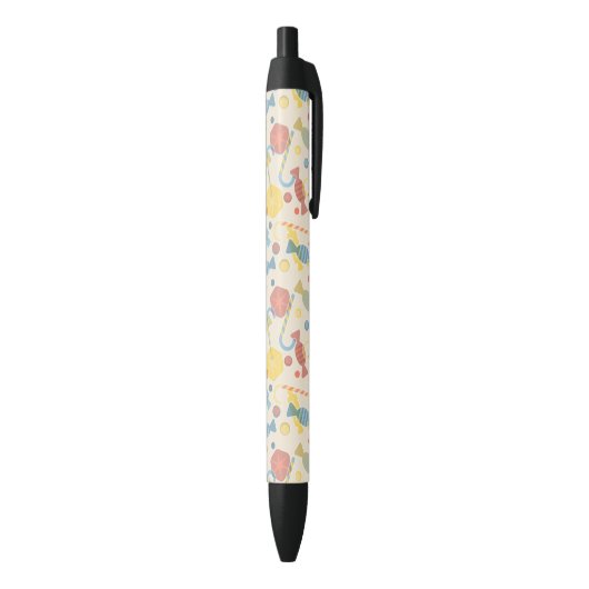 Stylo Noir Bonbons et motif de sucrerie (Bas (Vertical))