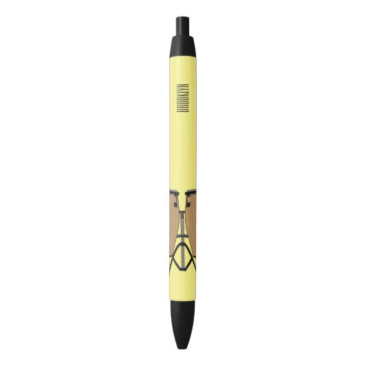 Stylo Noir Bongo, dessin animé de batterie (devant Vertical)