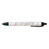 Stylo Noir Bonjour belle aquarelle Floral (Bas)
