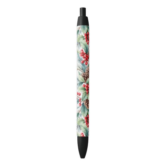 Stylo Noir Bordure aquarelle rustique (devant Vertical)