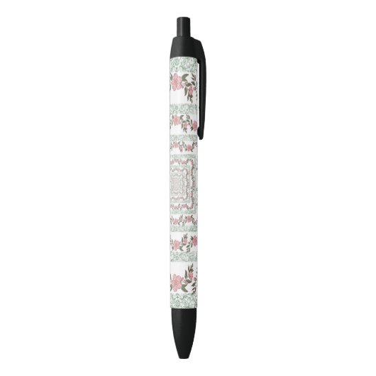 Stylo Noir Bordure rose verte Retro Y2K les années 70 Motif d (Bas (Vertical))