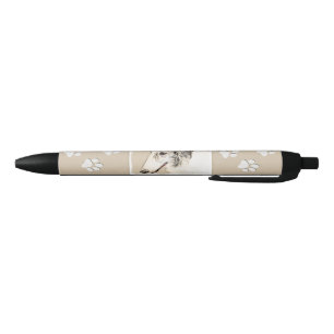 Stylo Noir Borzoi (Brindle d'argent) Peinture originale de ch