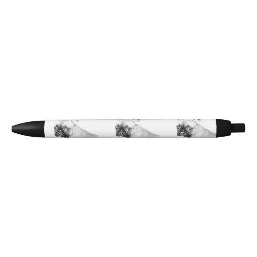 Stylo Noir Bouledogue français (Devant)