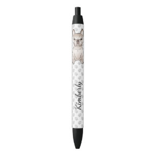 Stylo Noir Bouledogue français crème / Frenchie avec pattes e