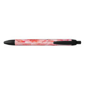 Stylo Noir Boules de fleurs de cerisier d'aquarelle (Dos)