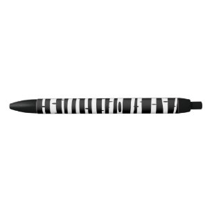 Stylo Noir Bouton de tambour motif noir blanc arbre