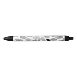 Stylo Noir Boutons de brosse d'aquarelle - noir et blanc