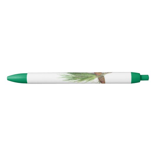 Stylo Noir Branche de pin avec pinecones (Devant)