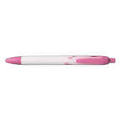 Stylo Noir Branche Sakura Rose Avec Nom Personnalisé (Dos)
