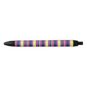 Stylo Noir Brayures rose, jaune et bleue (Devant)