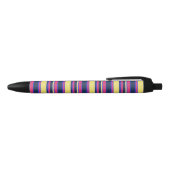 Stylo Noir Brayures rose, jaune et bleue (Haut)