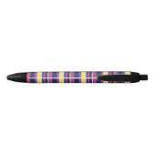 Stylo Noir Brayures rose, jaune et bleue (Dos)