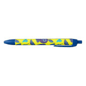 Stylo Noir Bright Yellow Tropical Leaf Pattern Monogram (Bas)