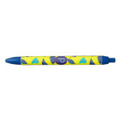 Stylo Noir Bright Yellow Tropical Leaf Pattern Monogram (Devant)