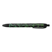 Stylo Noir Brindilles vertes sur noir (Bas)