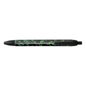 Stylo Noir Brindilles vertes sur noir (Dos)