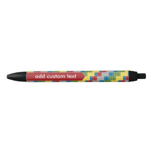 Stylo Noir Briques colorées de motif d'art de bruit pour des