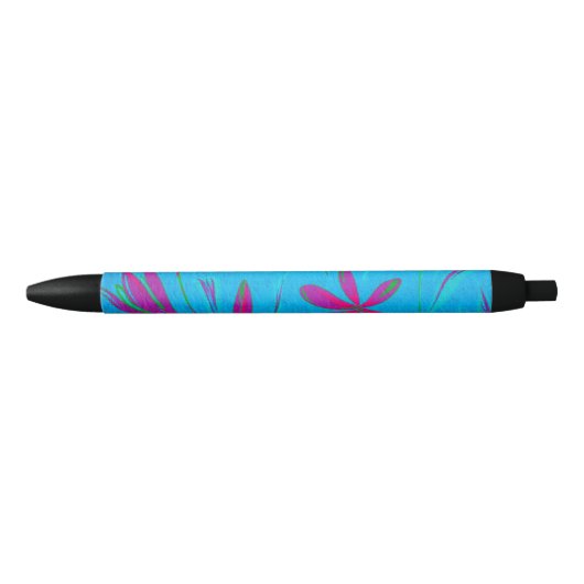 Stylo Noir Brise Fleur Bleu-vert (Devant)