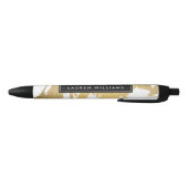 Stylo Noir Brochures Abstraites Faux Gold sur White II (Bas)