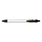 Stylo Noir Broderie Faux de tournesol jaune modifiable - 001 (Dos)