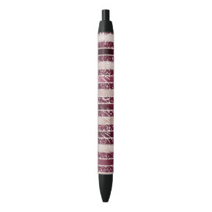 Stylo Noir Brousse rose Bourgogne rouge Parties scintillant r