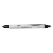 Stylo Noir Brown fourrure de vache blanche comme Monogramme d (Devant)