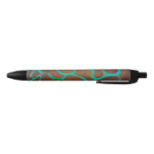 Stylo Noir Brun de girafe et copie turquoise (Bas)