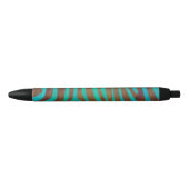 Stylo Noir Brun de zèbre et copie turquoise (Devant)