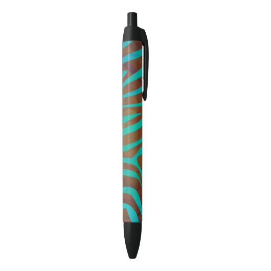 Stylo Noir Brun de zèbre et copie turquoise (Bas (Vertical))