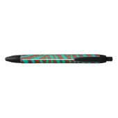Stylo Noir Brun de zèbre et copie turquoise (Dos)