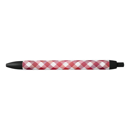Stylo Noir Buffalo plaid rouge et blanc (Devant)