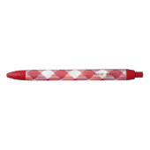 Stylo Noir Buffalo plaid rouge et blanc (Devant)