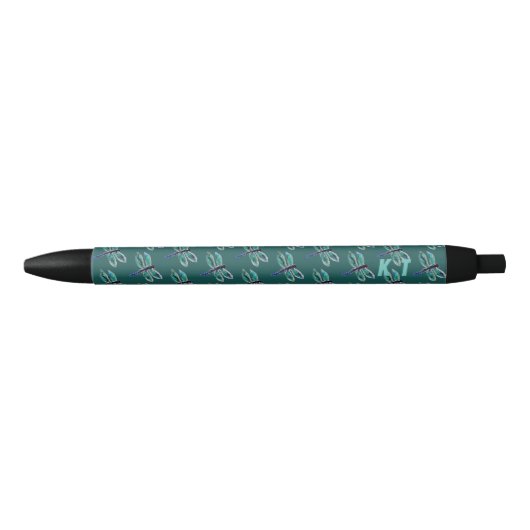 Stylo Noir Bugs Turquoise Dragonflies Paraphe (Devant)