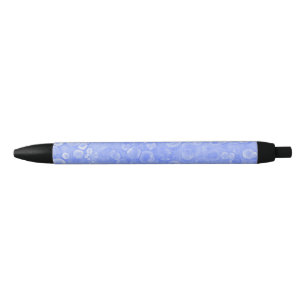 Stylo Noir Bulles Bleues Et Blanches