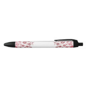 Stylo Noir Bunches de fleurs roses (Haut)