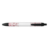 Stylo Noir Bunches de fleurs roses (Dos)