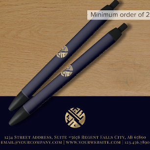 Stylo Noir Bureau d'affaires Blue Gold Navy