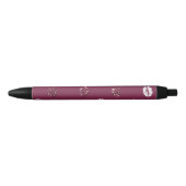 Stylo Noir Burgundy rose Parties scintillant rouge blanc Bais (Devant)
