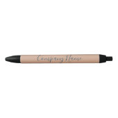 Stylo Noir Business Peach Dark Blue Script Nom de l'entrepris (Devant)