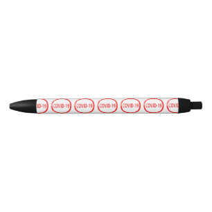 Stylo Noir Cachet d'encre en caoutchouc rouge 19