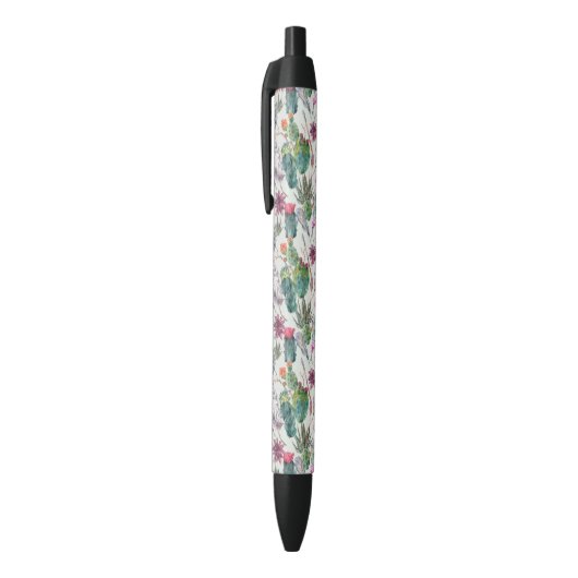 Stylo Noir Cactus exotique d'aquarelle de Boho et motif (Haut (Vertical))