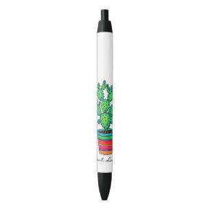 Stylo Noir Cactus magnifique d'aquarelle dans le beau pot