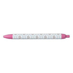 Stylo Noir Cadeau bleu de douche d'éléphant de bébé infan